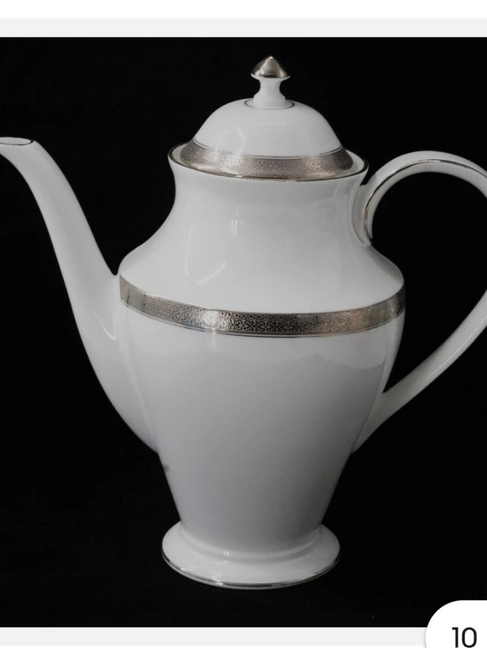 Waterford White Porcelain Coffee Pot with Platinum Band